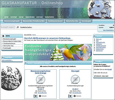 Glasmanufaktur M. Greiner - Onlineshop